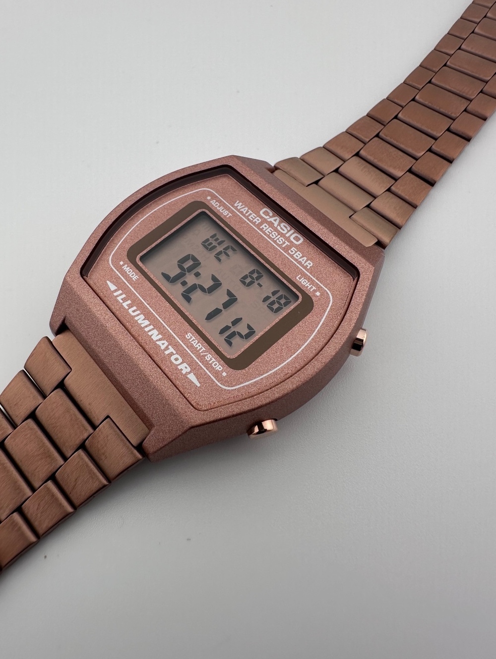 Casio B640WC-5A Rose Gold Digital Watch, Retro Unisex Stainless Steel Watch - Picture 3 of 9